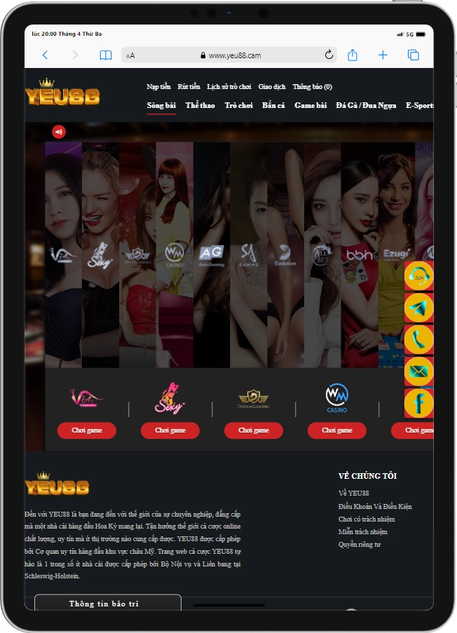 Sòng bạc casino trực tuyến Yeu88 App