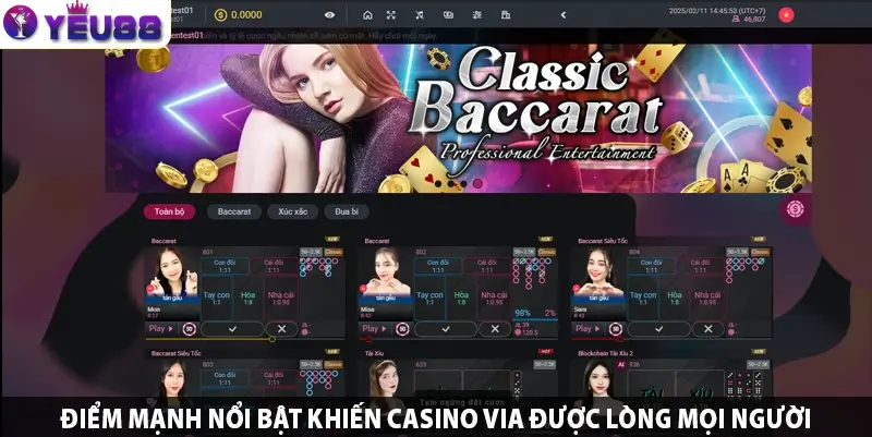 Điểm mạnh nổi bật khiến casino VIA được lòng mọi người